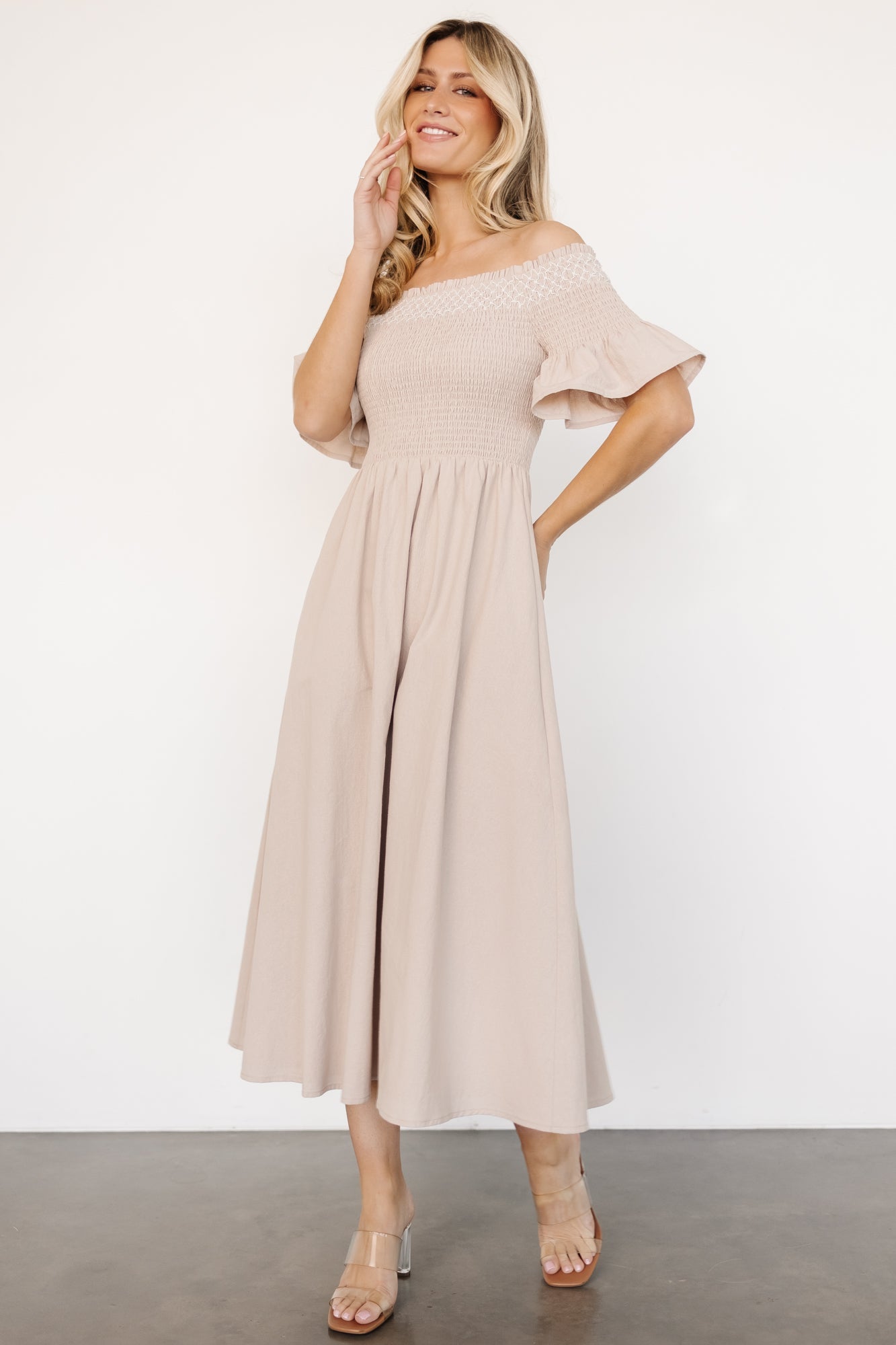 Jodi Off Shoulder Dress | Natural - Baltic Born