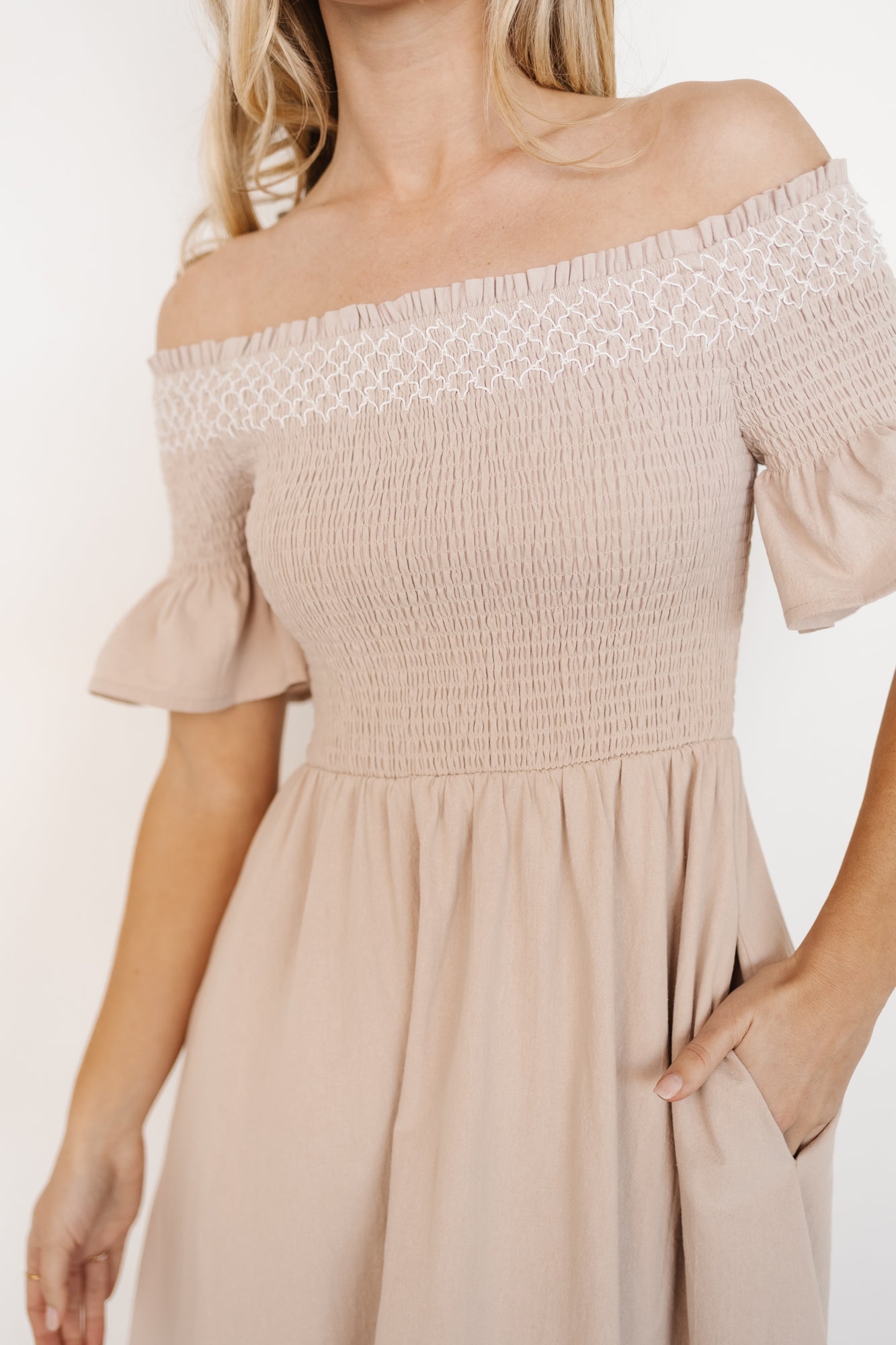 Jodi Off Shoulder Dress | Natural - Baltic Born