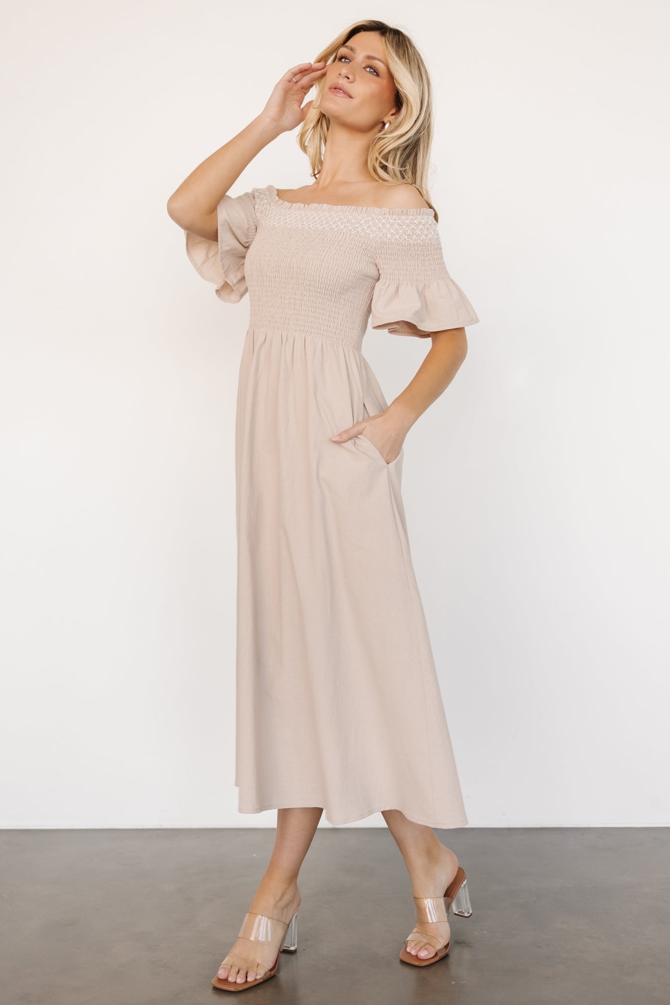 Jodi Off Shoulder Dress | Natural - Baltic Born