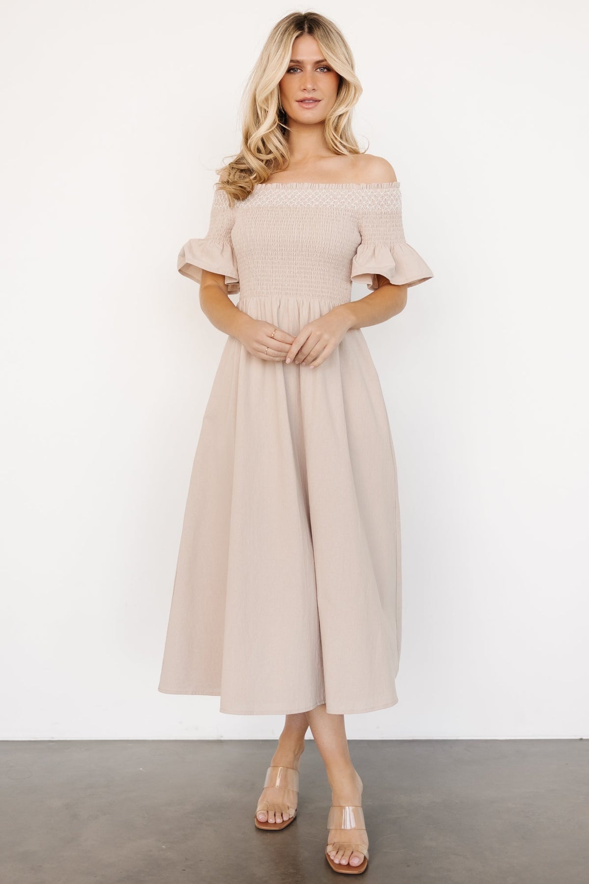 Jodi Off Shoulder Dress | Natural - Baltic Born