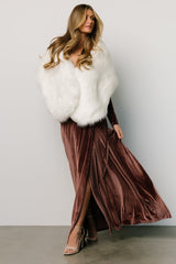 Jovie Faux Fur Shawl | Pearl