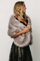 Jovie Faux Fur Shawl | Silver Gray