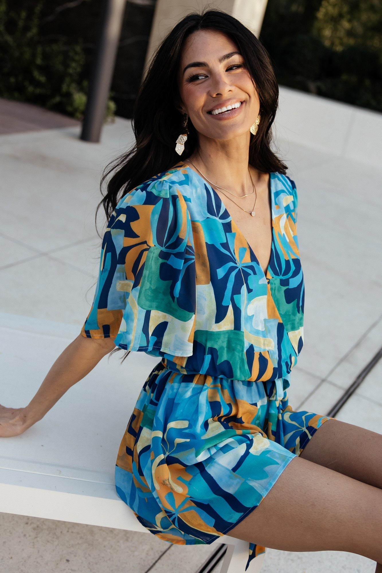 Karissa Romper | Blue Multi Print - Baltic Born