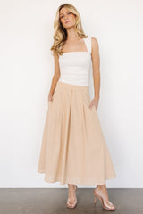 Katie Pleated Midi Skirt | Natural - Baltic Born
