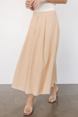 Katie Pleated Midi Skirt | Natural - Baltic Born