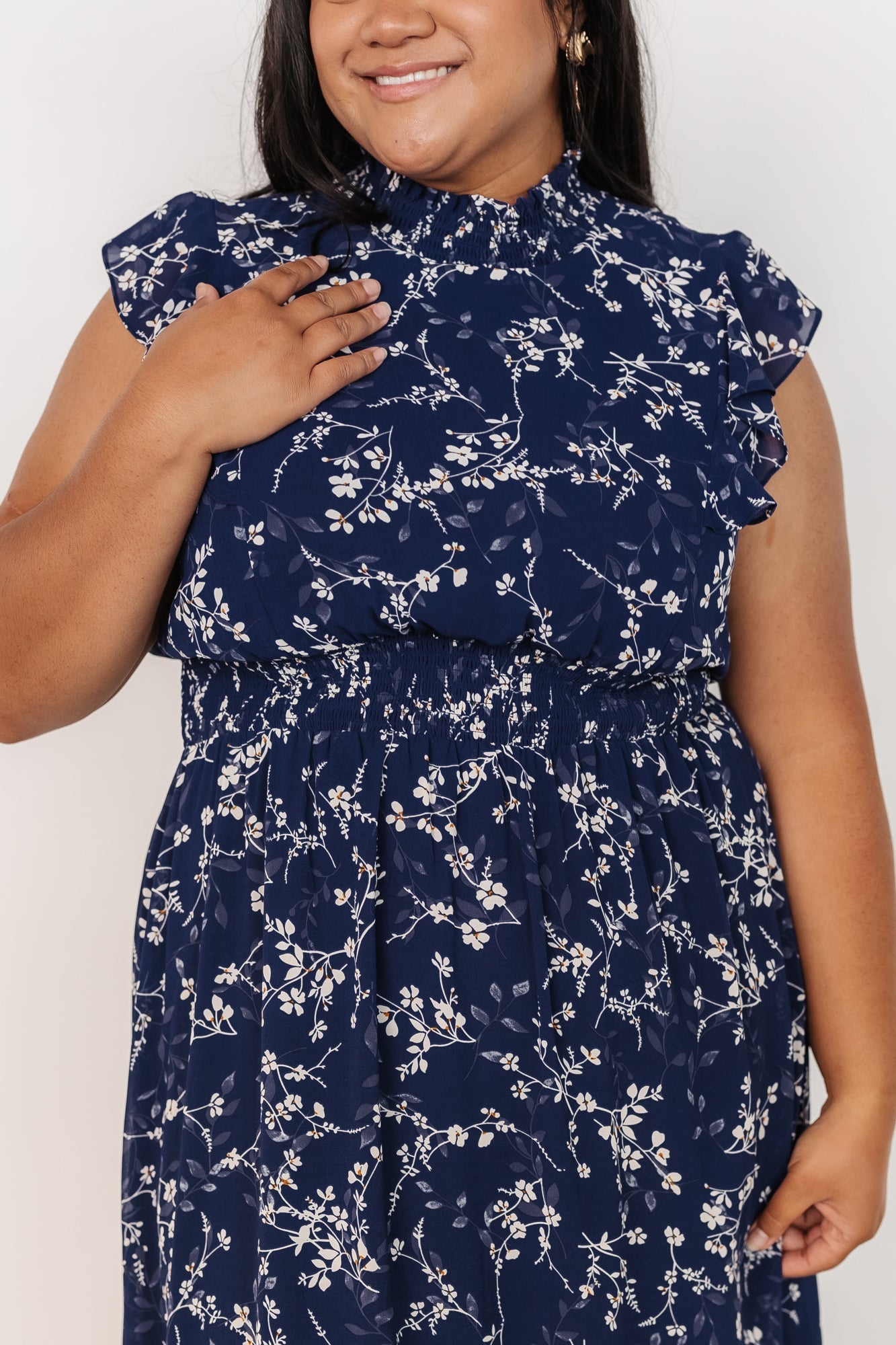 Kearny Ruffle Maxi Dress | Blue Floral - Baltic Born