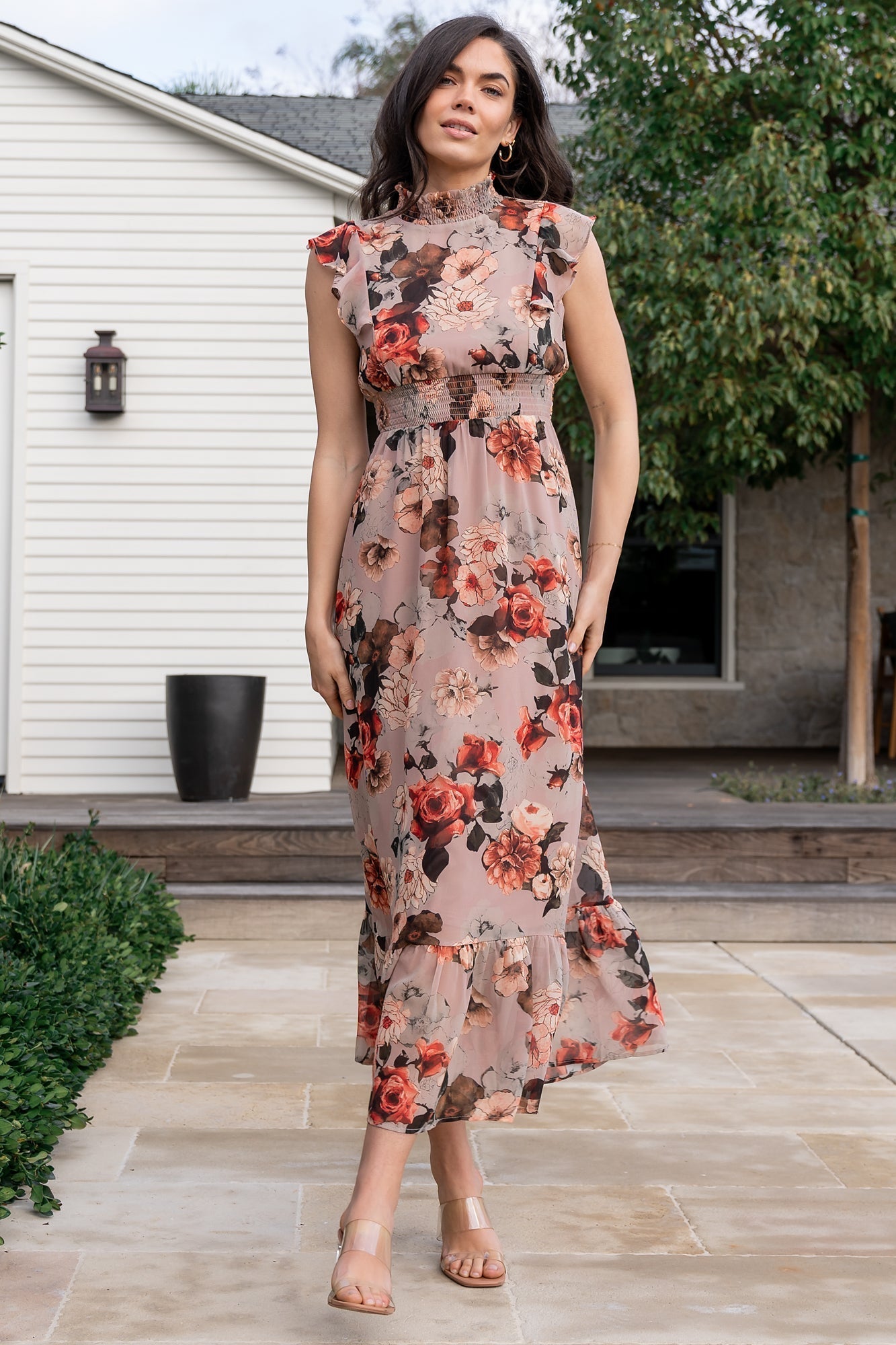 Kearny Ruffle Maxi Dress | Blush + Vintage Floral - Baltic Born