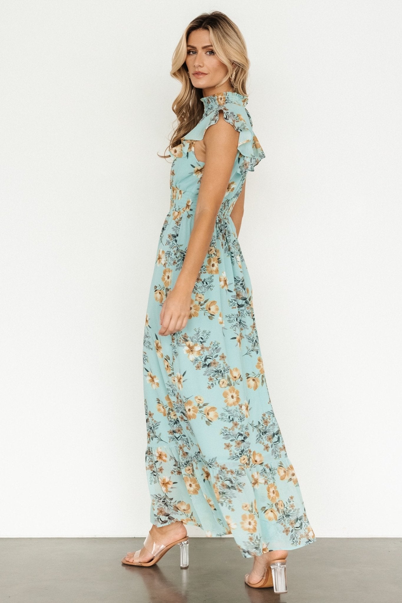 Kearny Ruffle Maxi Dress | Mint Floral - Baltic Born