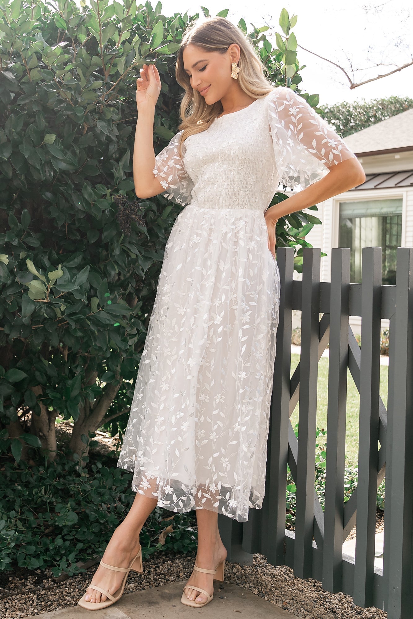 Kendra Embroidered Dress | White - Baltic Born