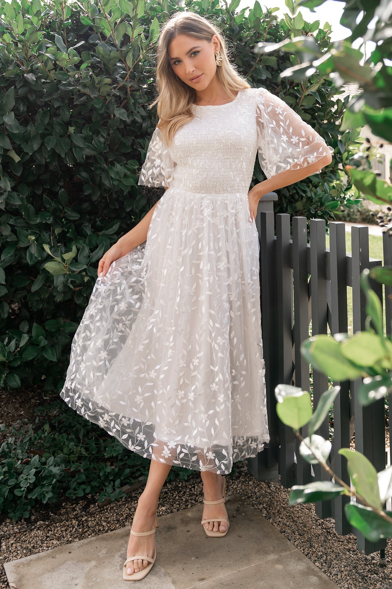 Kendra Embroidered Dress | White - Baltic Born