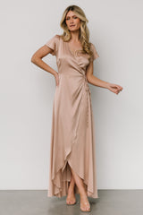 Krystal Satin Wrap Gown | Champagne - Baltic Born