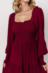 Lana Smocked Maxi Dress | Merlot - Baltic Born
