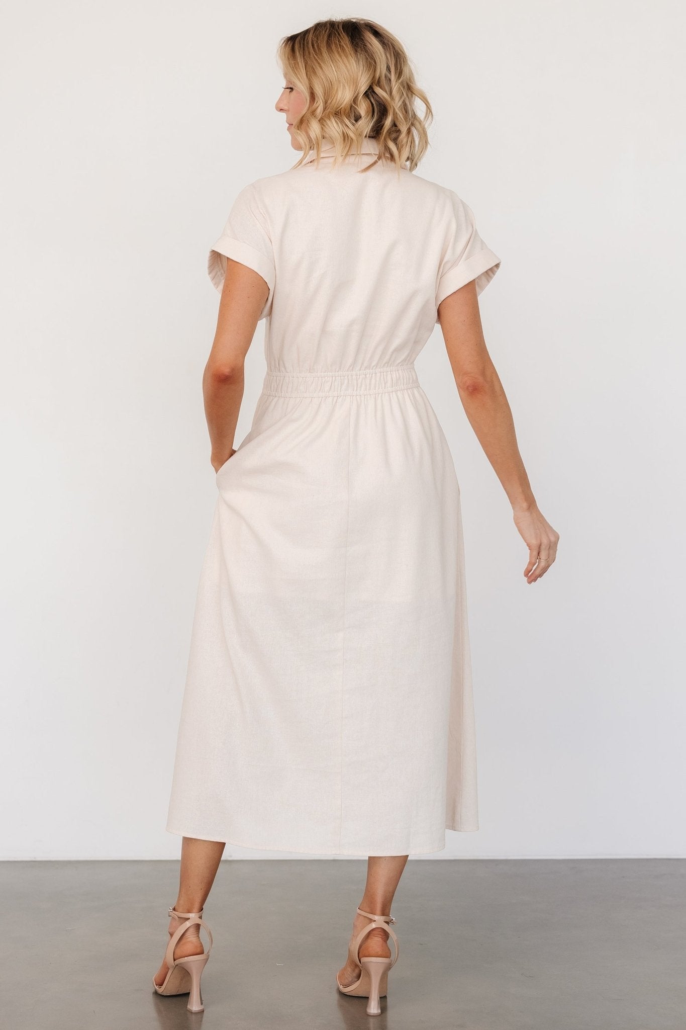 Larah Button Dress | Natural - Baltic Born