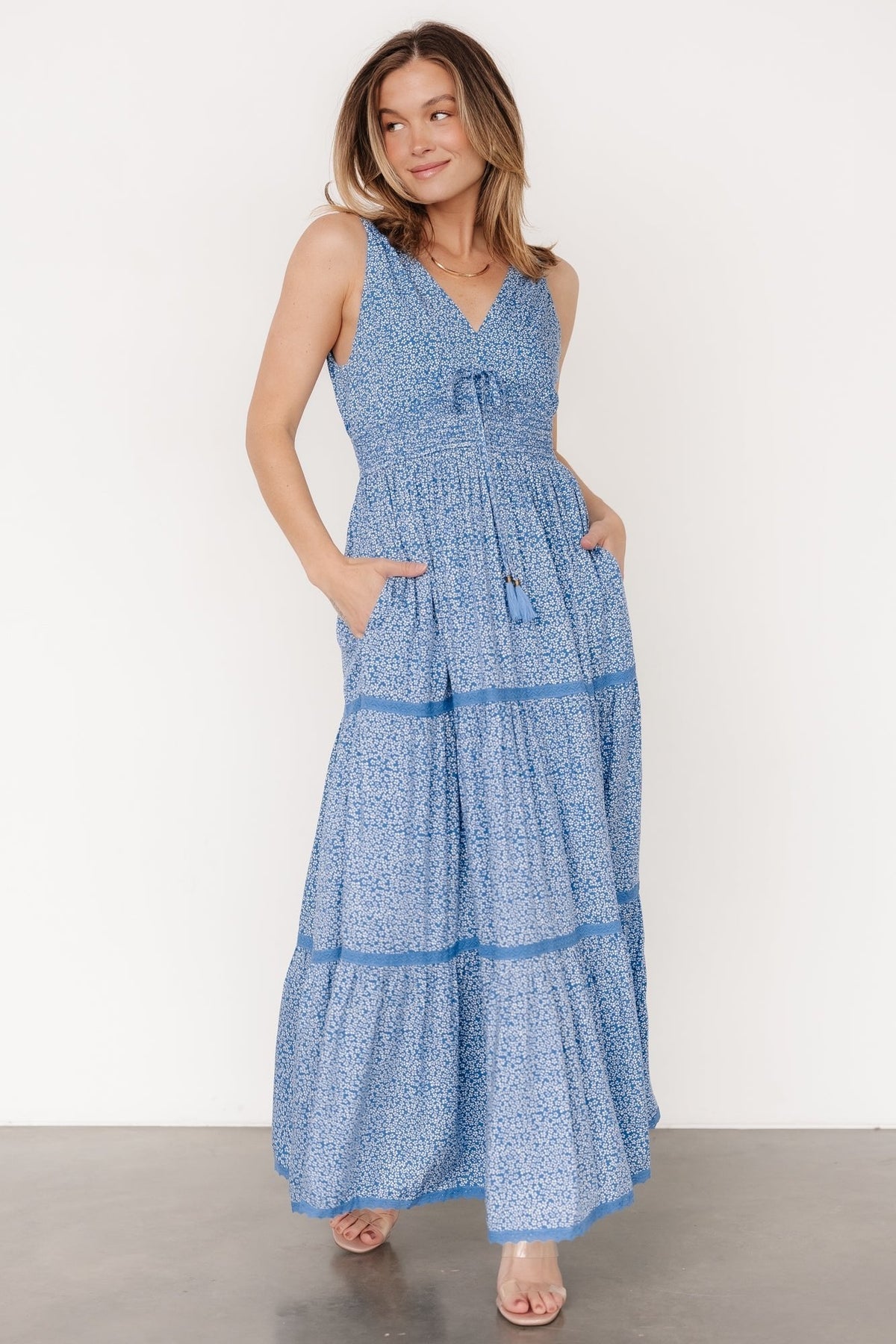 Lauren Maxi Dress | Blue Floral - Baltic Born