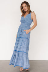 Lauren Maxi Dress | Blue Floral - Baltic Born