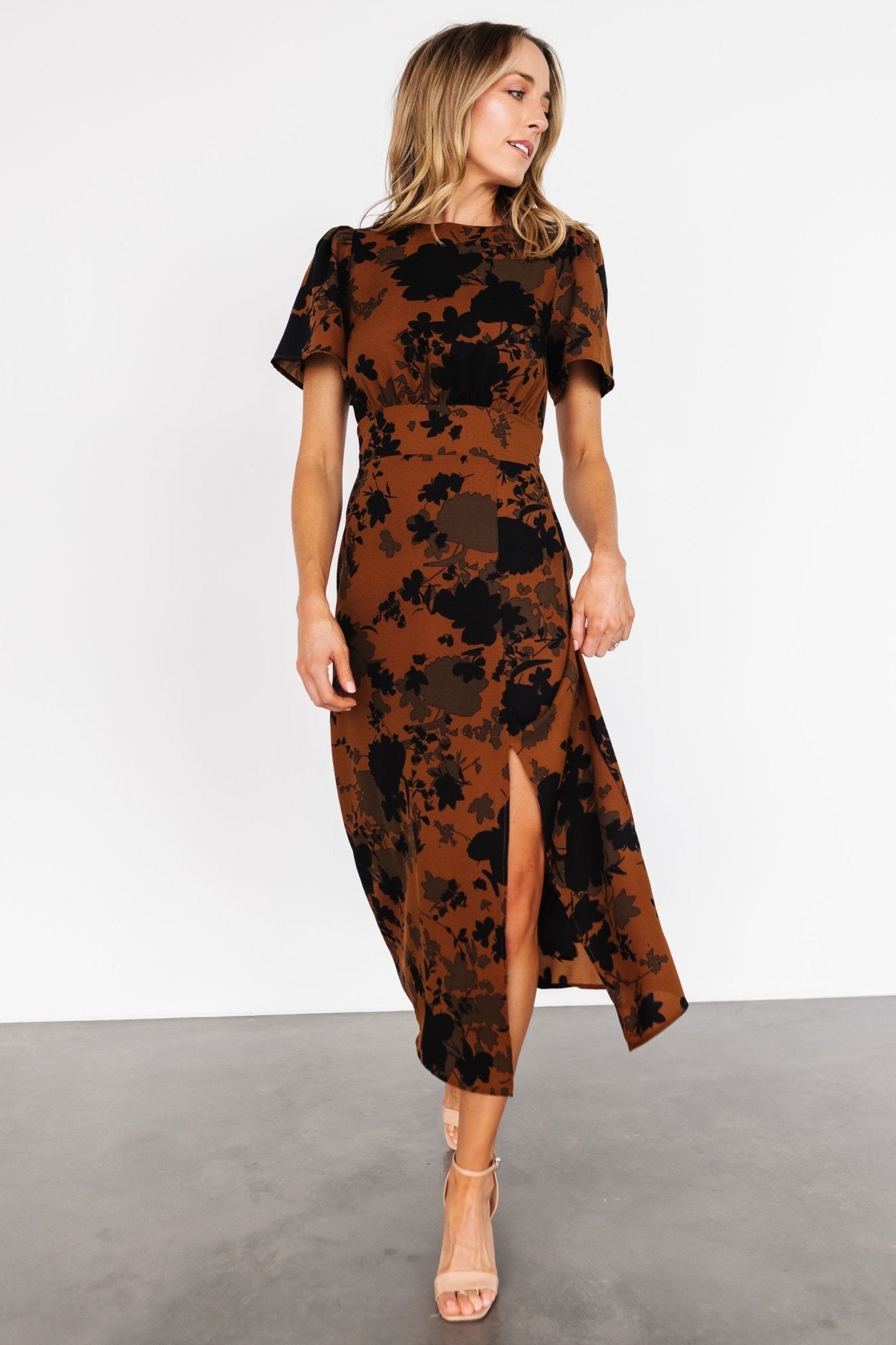 Lenni Midi Dress | Espresso Print - Baltic Born