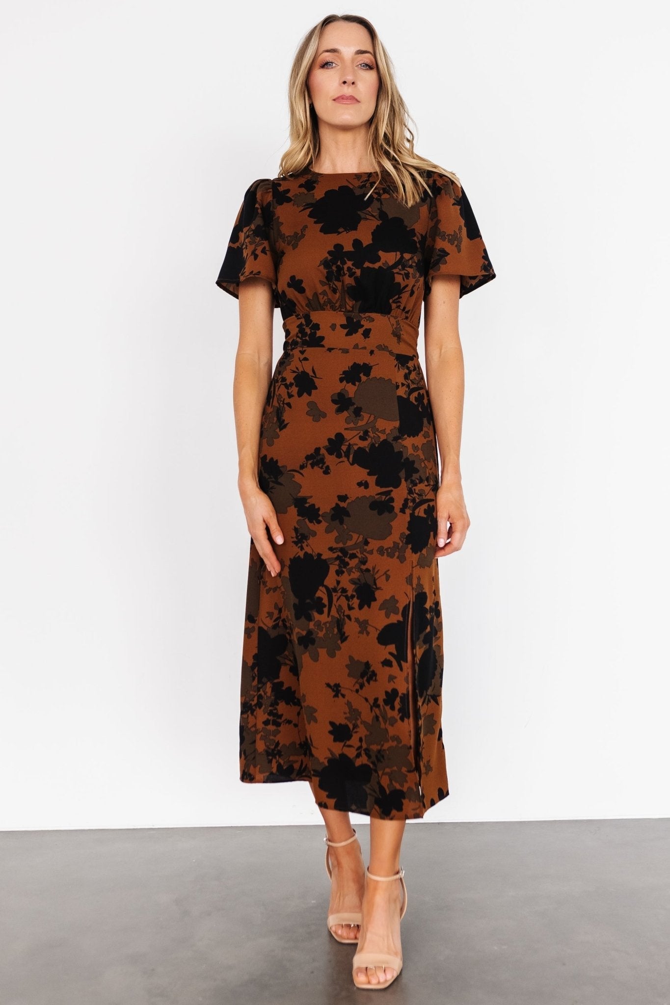 Lenni Midi Dress | Espresso Print - Baltic Born