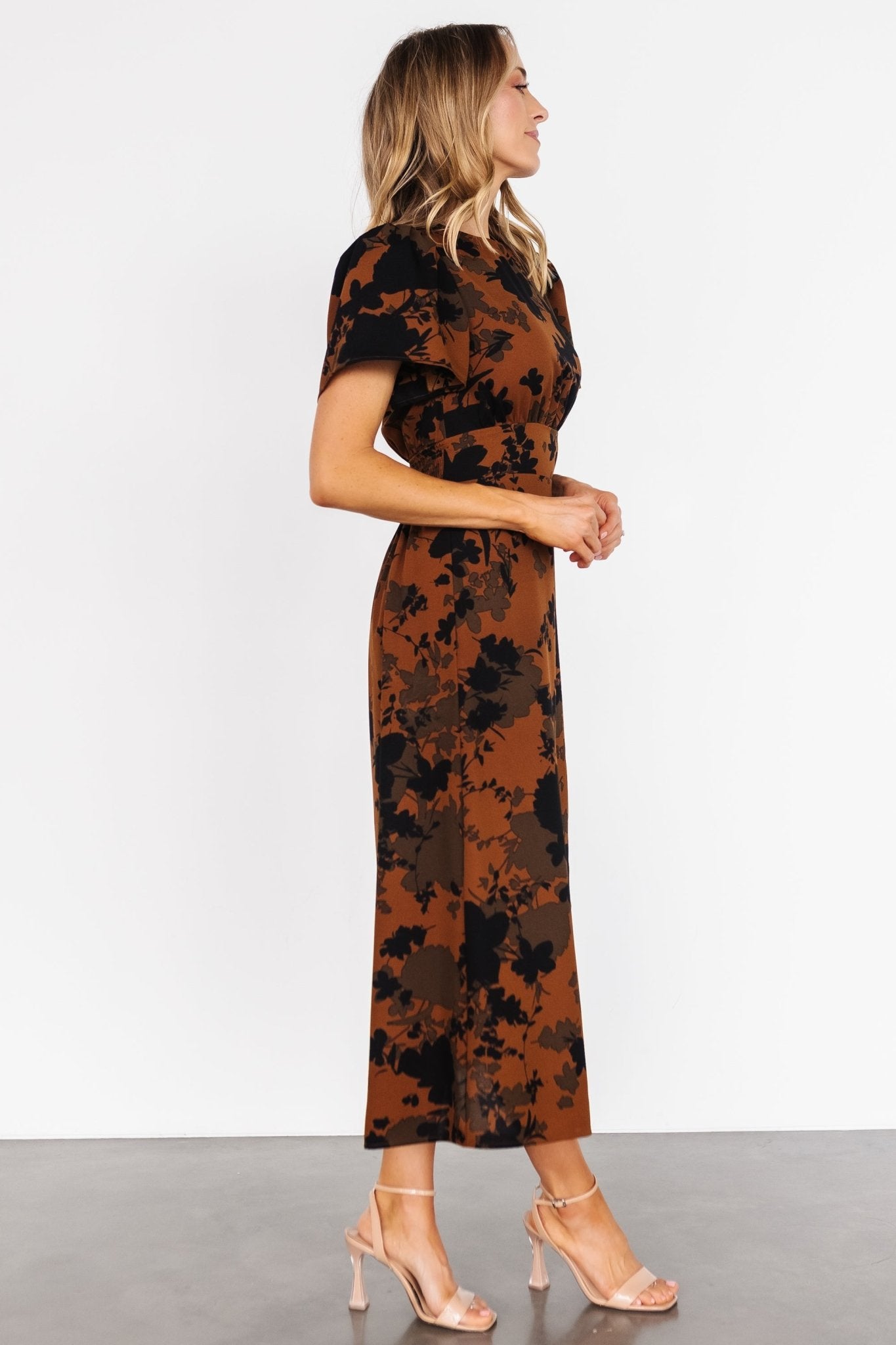 Lenni Midi Dress | Espresso Print - Baltic Born