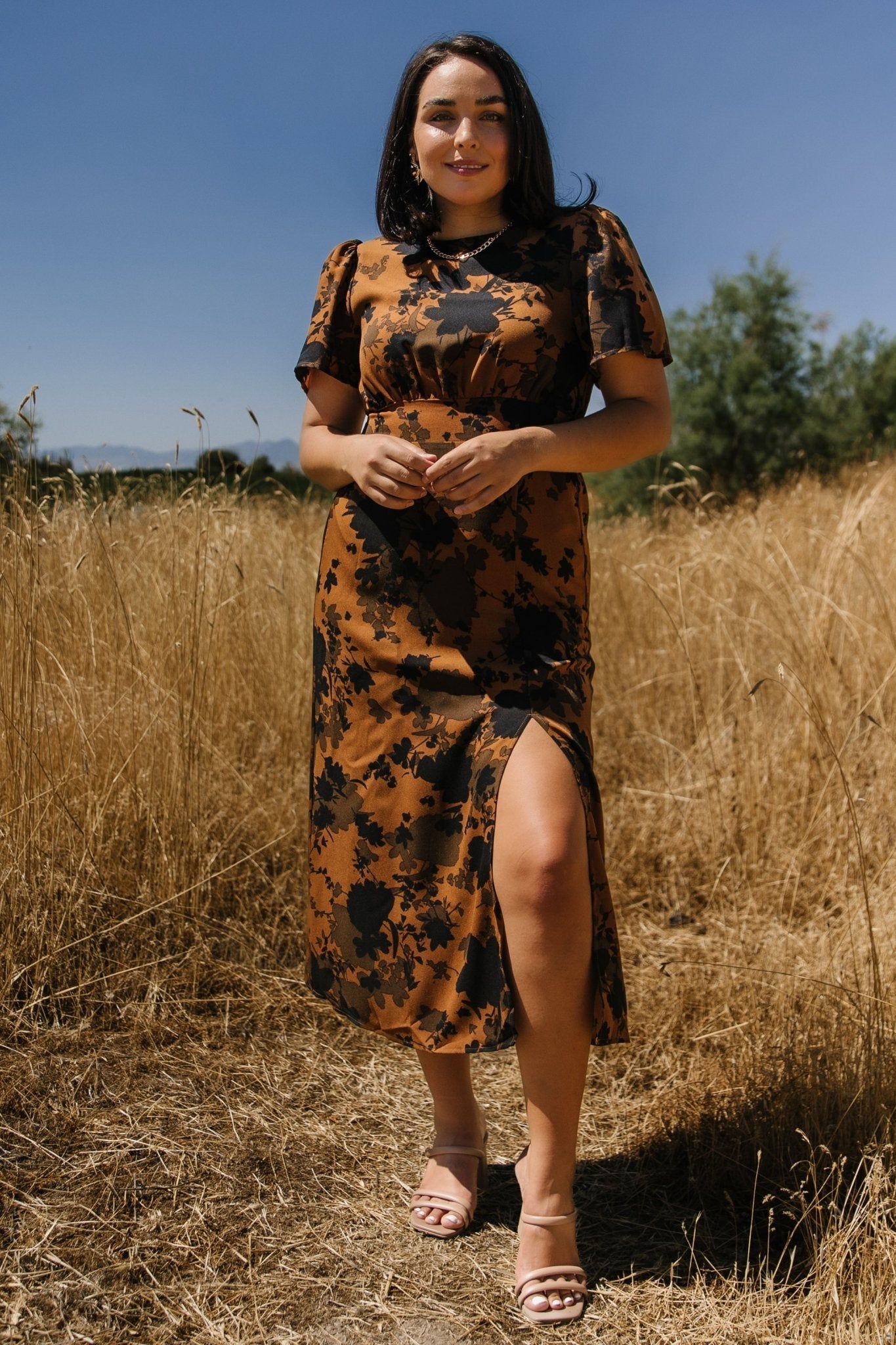 Lenni Midi Dress | Espresso Print - Baltic Born