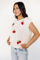 Lexie Knit Top | Cream + Cherry Applique - Baltic Born