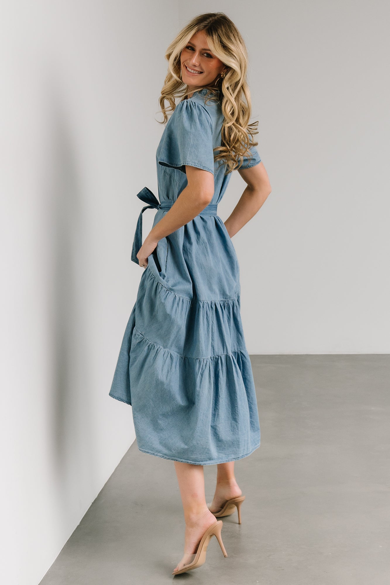 Lisa Midi Dress | Chambray - Baltic Born