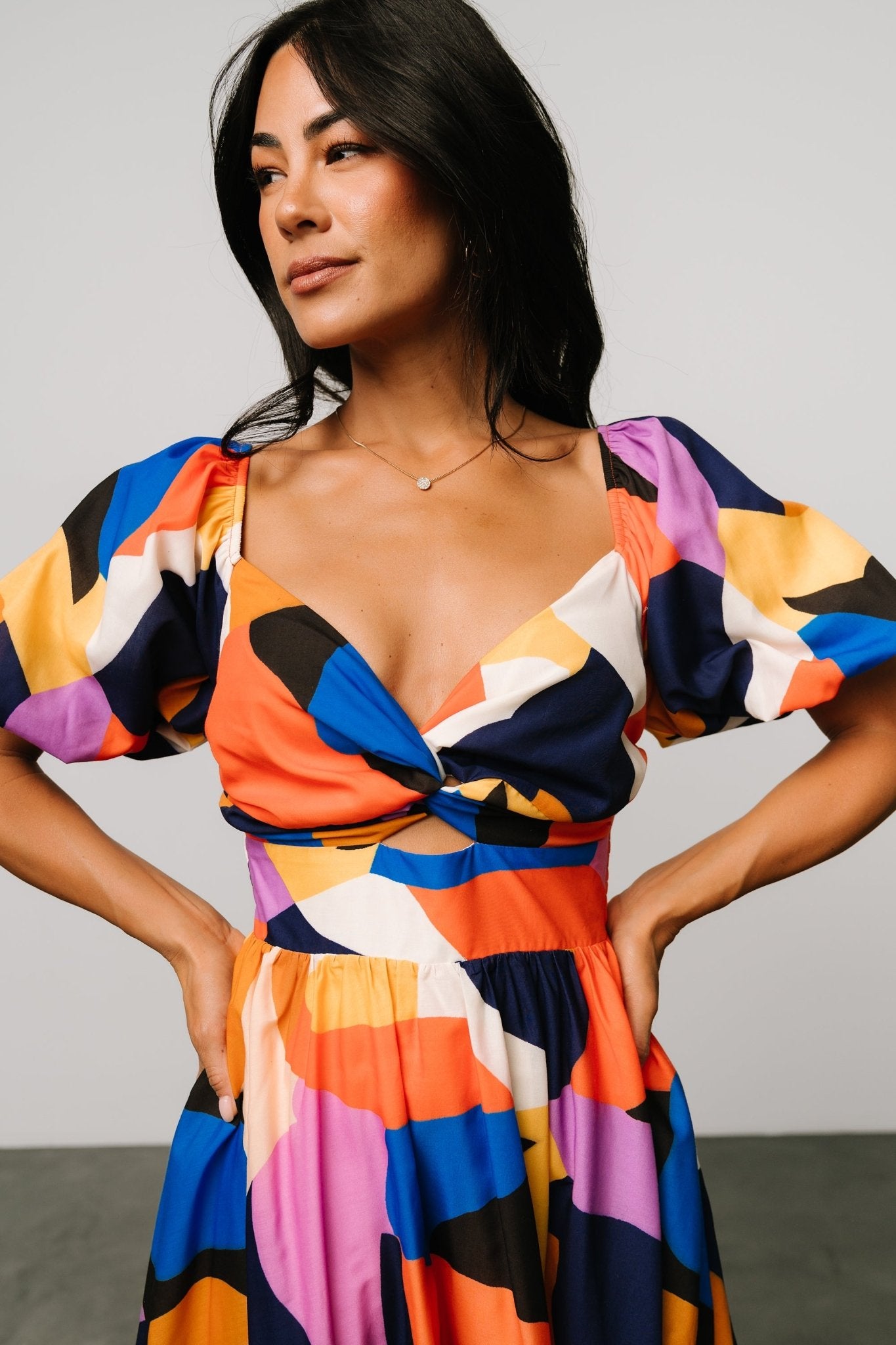 Lola Midi Dress | Rust + Navy Multi - Baltic Born