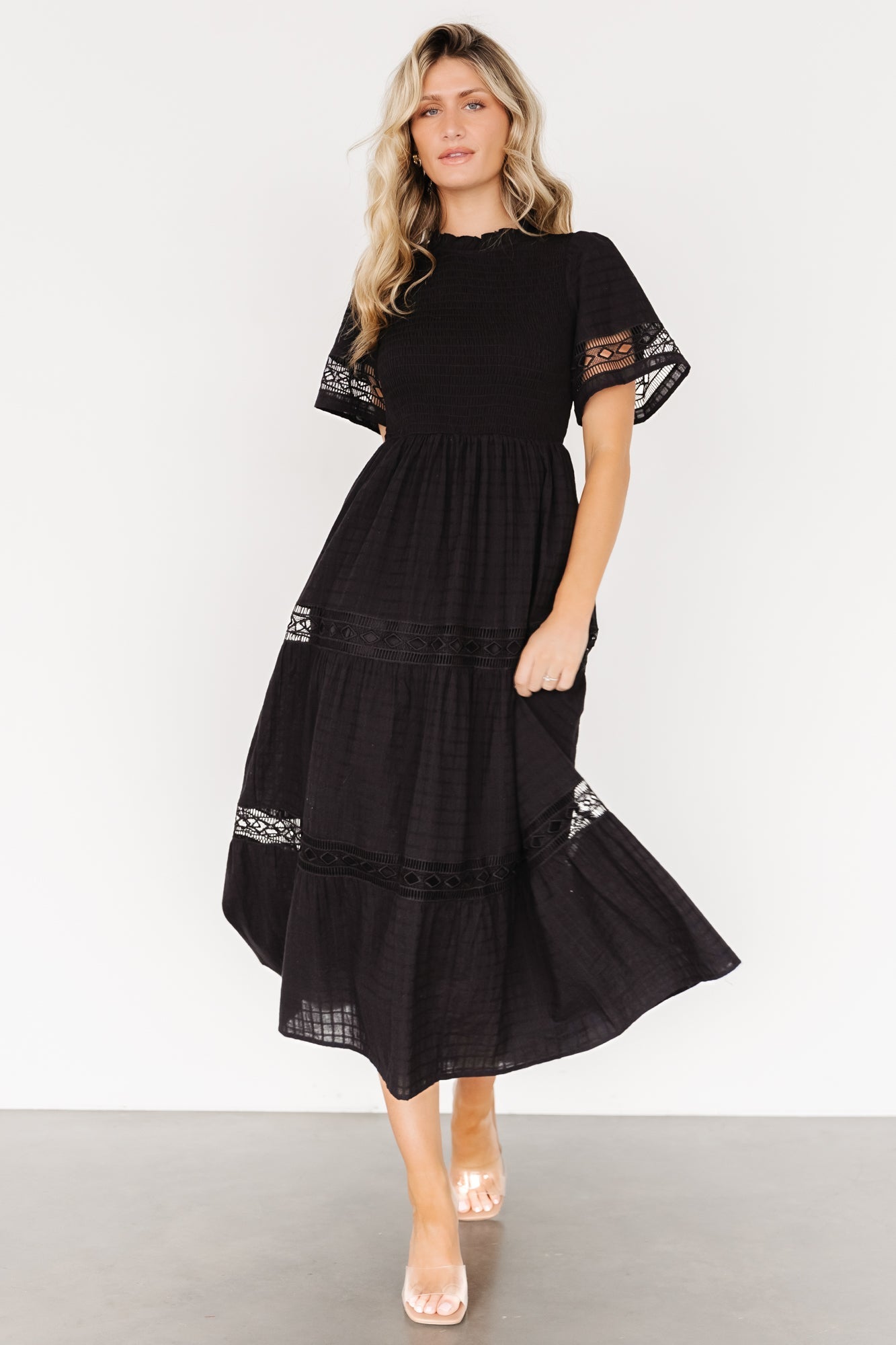 Loveland Geo Lace Maxi Dress | Black - Baltic Born