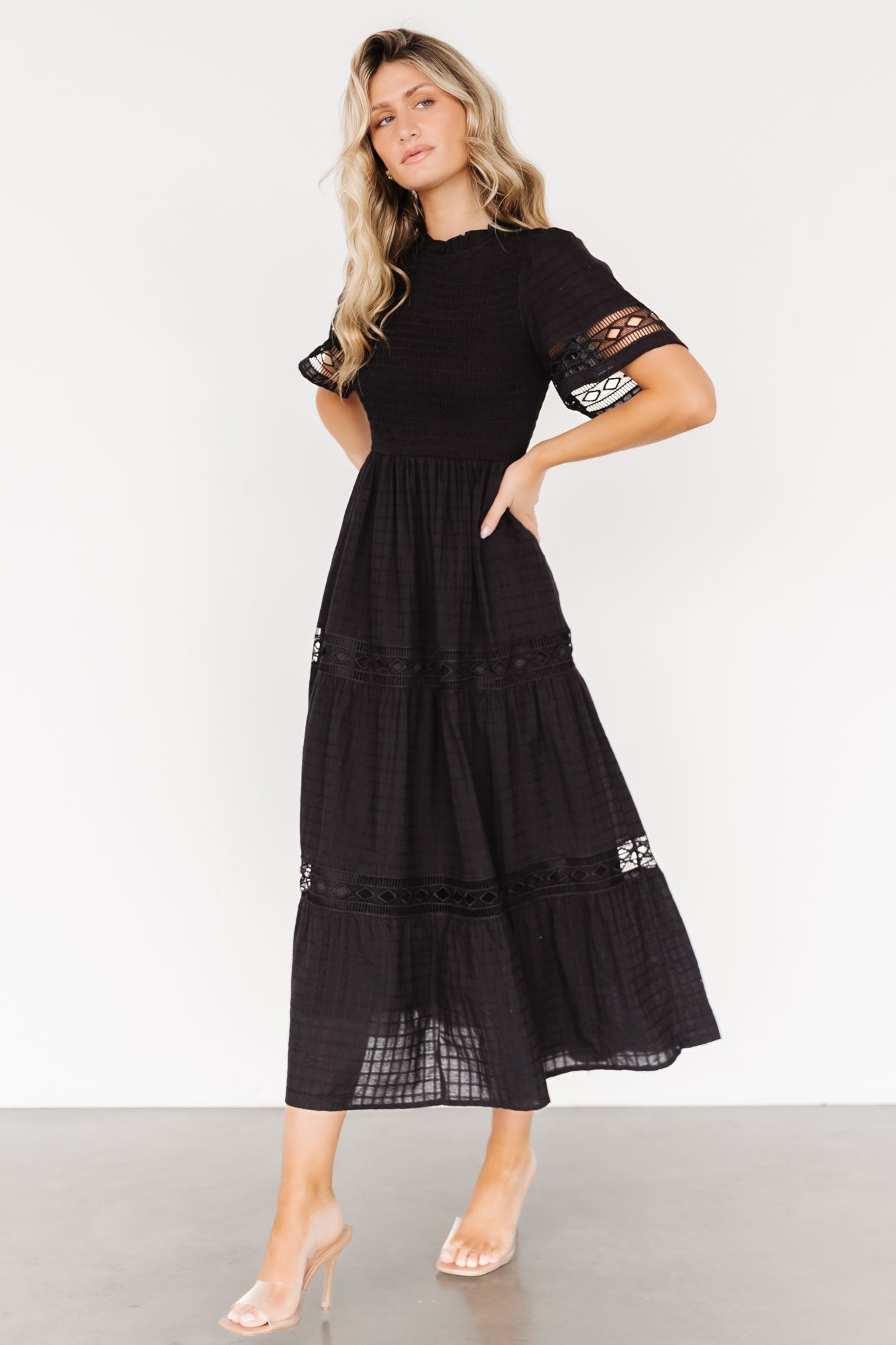 Loveland Geo Lace Maxi Dress | Black - Baltic Born
