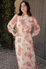 Luciana Maxi Dress | Beige + Rose - Baltic Born