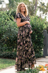 Lynlee Metallic Maxi Dress | Black + Mauve - Baltic Born