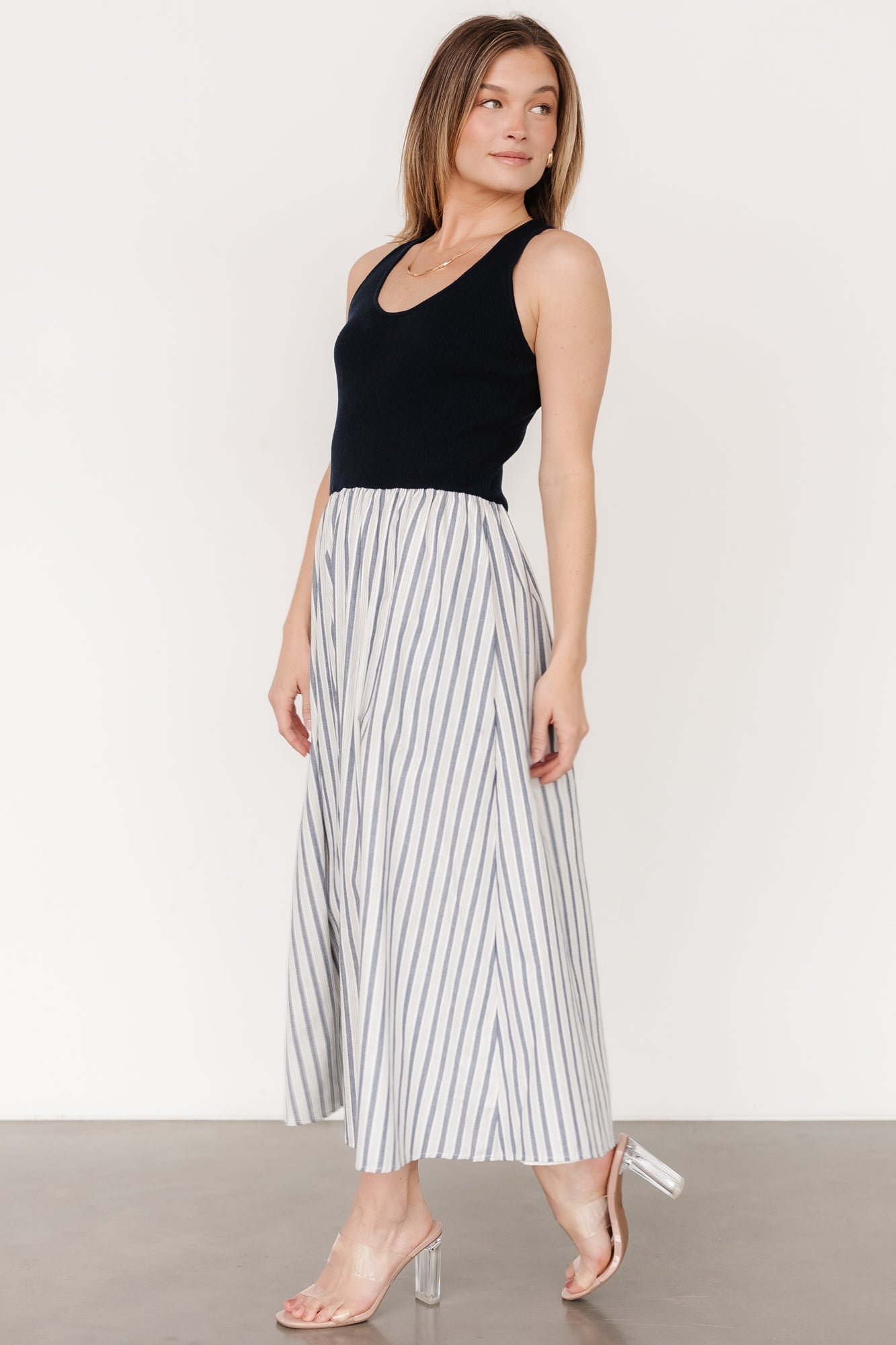 Marbella Tank Dress | Navy Stripe - Baltic Born