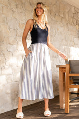 Marbella Tank Dress | Navy Stripe - Baltic Born