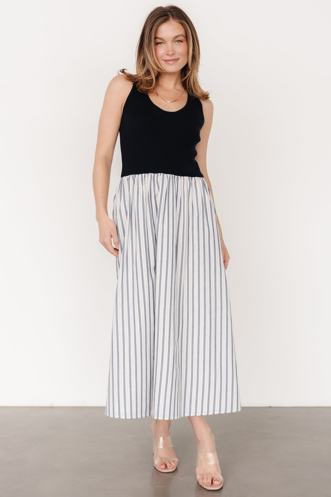 Marbella Tank Dress | Navy Stripe - Baltic Born