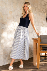 Marbella Tank Dress | Navy Stripe - Baltic Born