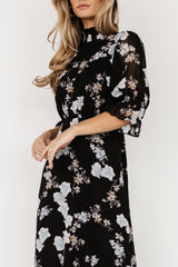 Marie Mock Neck Maxi Dress | Black Floral - Baltic Born