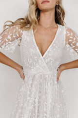 Marseille Embossed Maxi Dress | White - Baltic Born