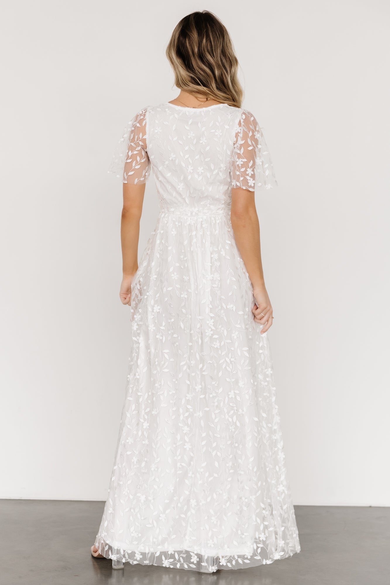 Marseille Embossed Maxi Dress | White - Baltic Born