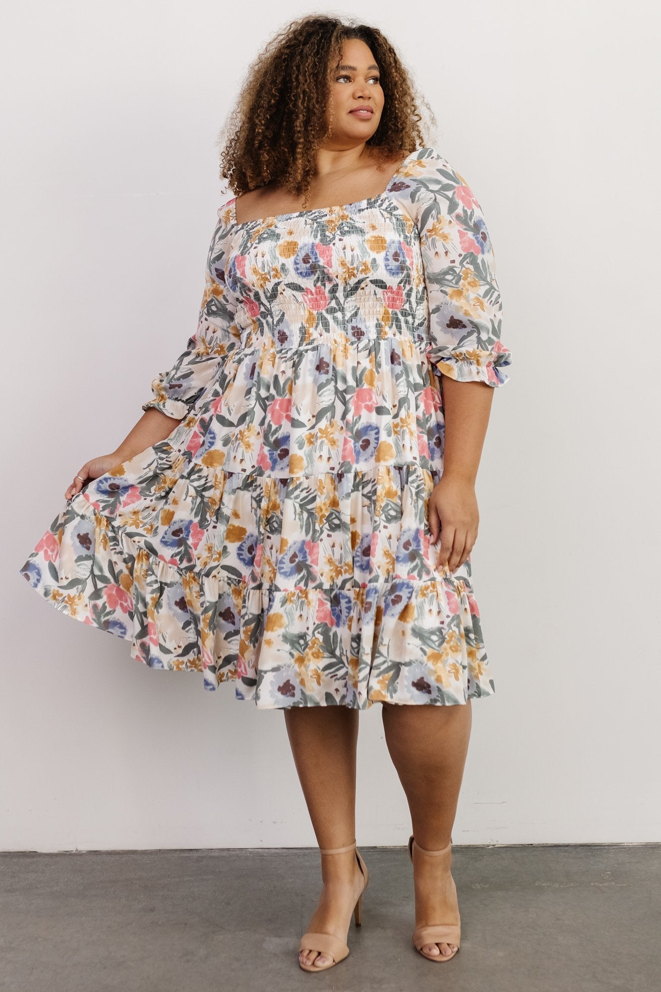 Marta Smocked Midi Dress | Multi Floral - Baltic Born