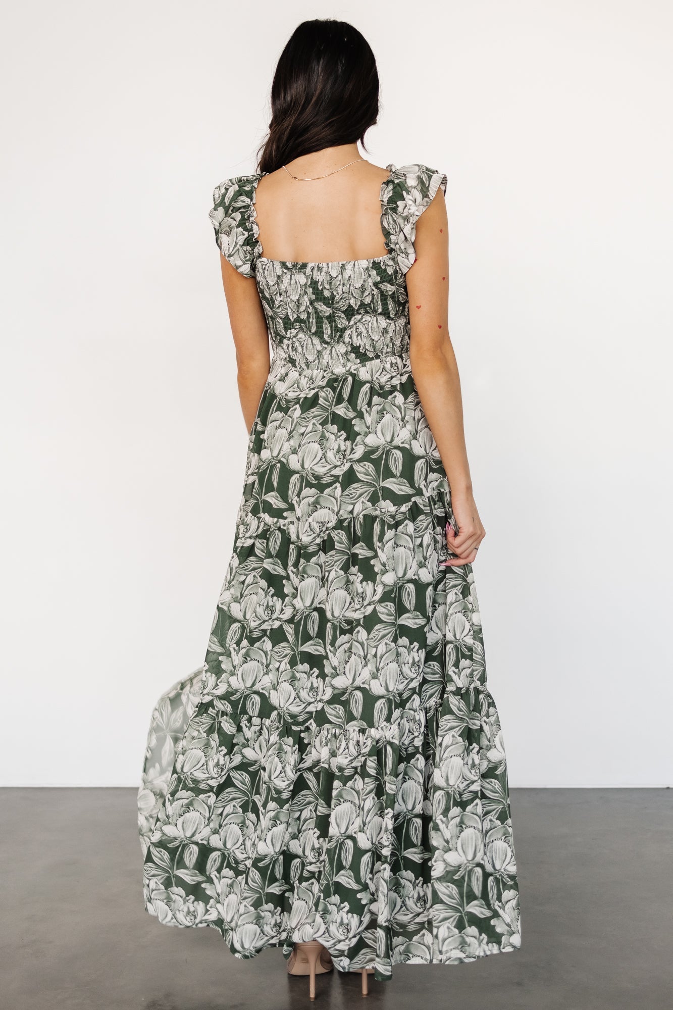 Martina Maxi Dress | Green + White - Baltic Born