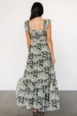 Martina Maxi Dress | Green + White - Baltic Born