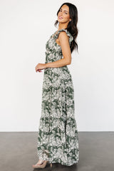 Martina Maxi Dress | Green + White - Baltic Born