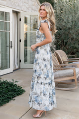 Martina Maxi Dress | Light Blue Floral - Baltic Born