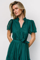 Medina Tulle Midi Dress | Emerald - Baltic Born