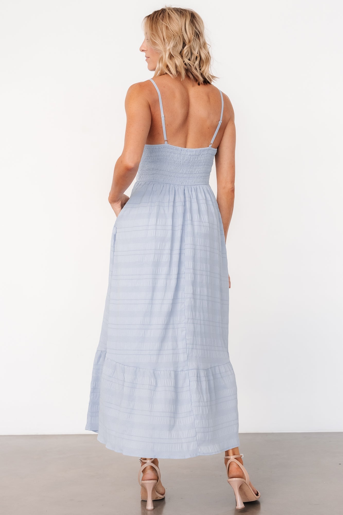 Mikayla Textured Tank Dress | Light Blue - Baltic Born
