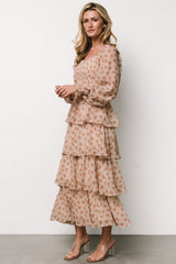 Miranda Tiered Maxi Dress | Taupe Floral - Baltic Born