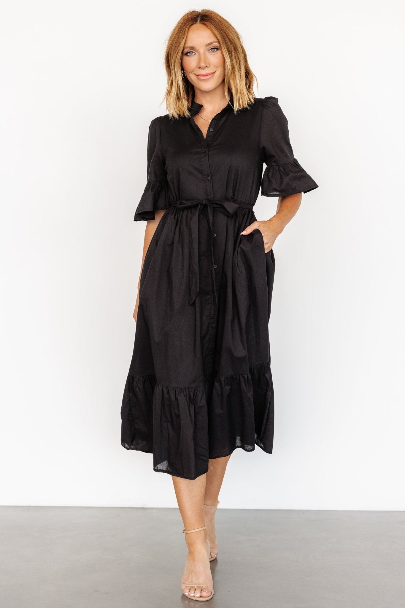 Mirielle Midi Dress | Black - Baltic Born