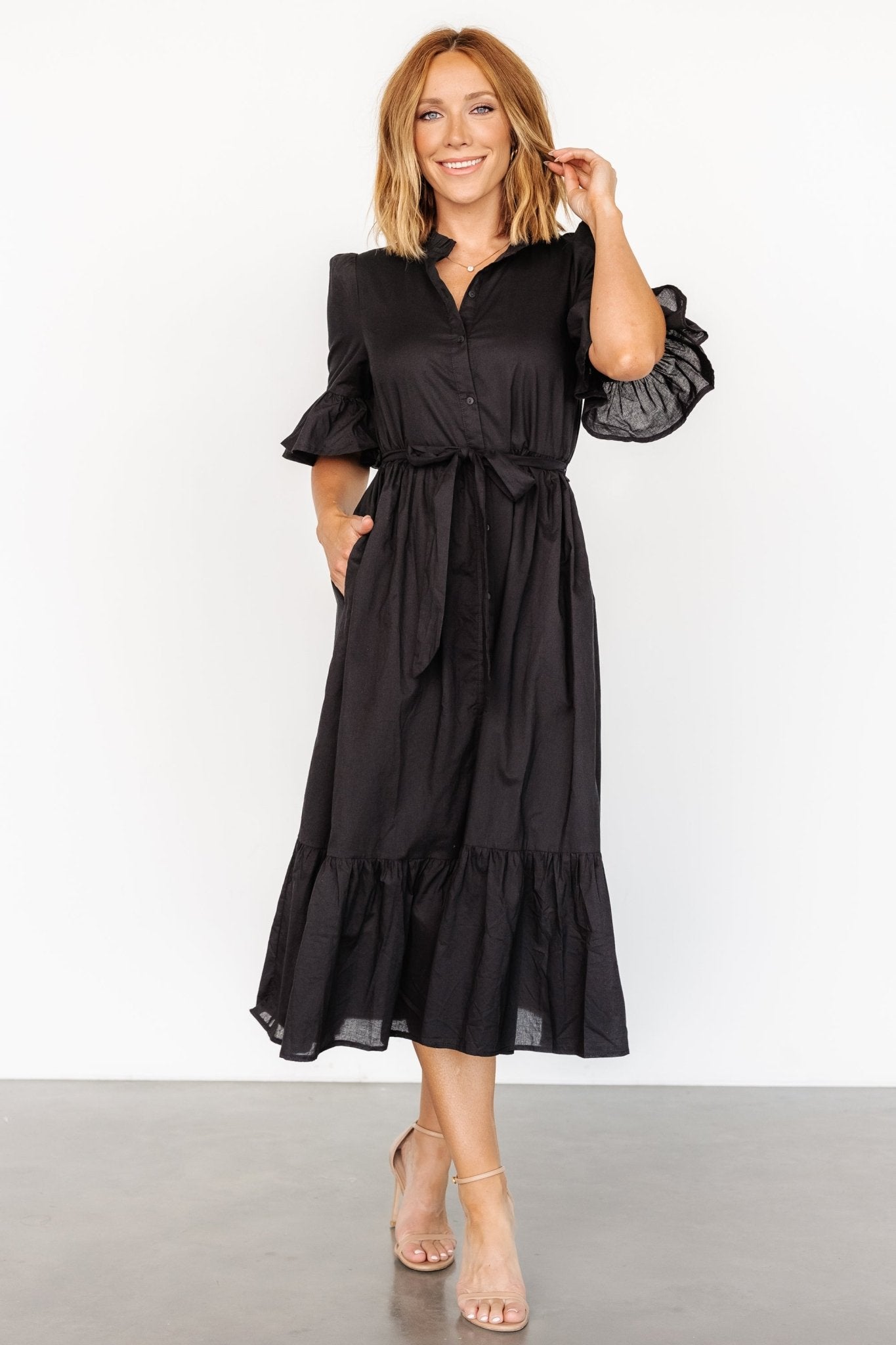 Mirielle Midi Dress | Black - Baltic Born