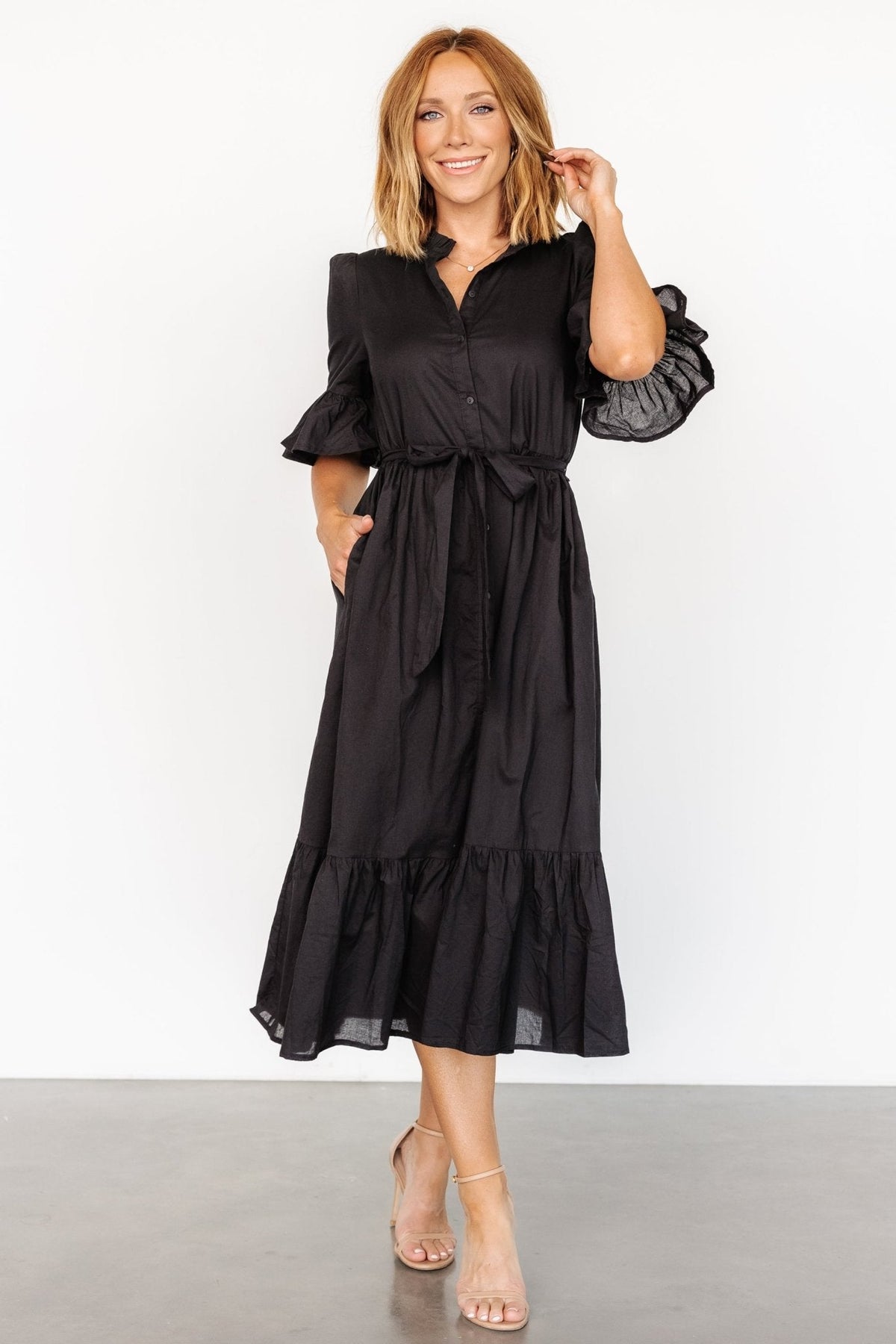 Mirielle Midi Dress | Black - Baltic Born