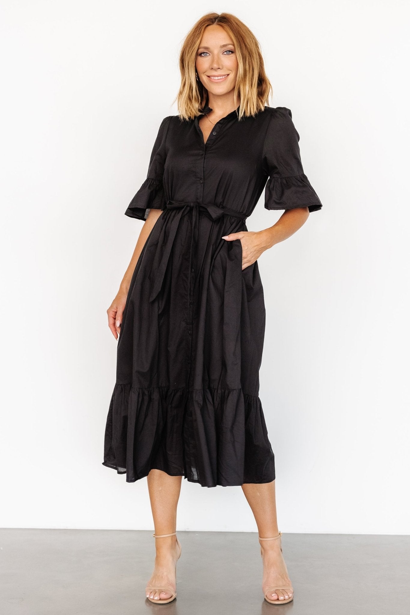 Mirielle Midi Dress | Black - Baltic Born