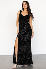 Monroe Sequin Gown | Black - Baltic Born